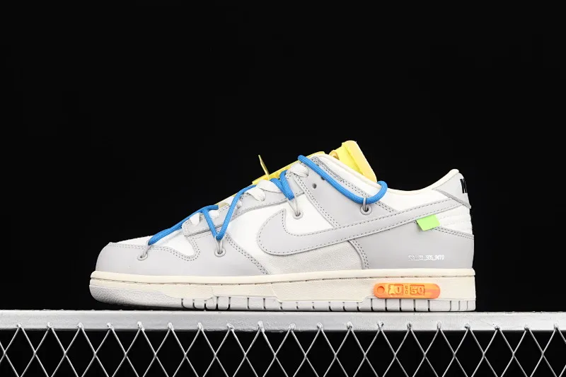 All Categories Nk SB Dunk Series Nk SB Dunk Low Low-top Sneakers Pure Original Version OF x Nk Dunk Low "04 of 50" OW White Gray Casual Sports Skateboard Shoes DM1602-112